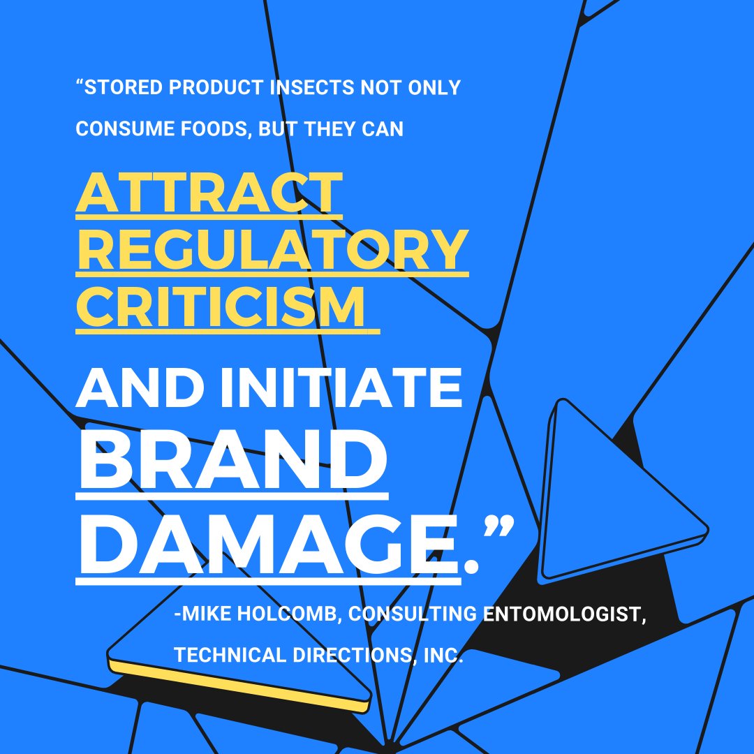 Why do food producers work hard to control insects? “Stored product insects not only consume foods, but they can attract regulatory criticism and initiate brand damage,” says Mike Holcomb, consulting entomologist, Technical Directions Inc. hubs.la/Q02fvWw_0