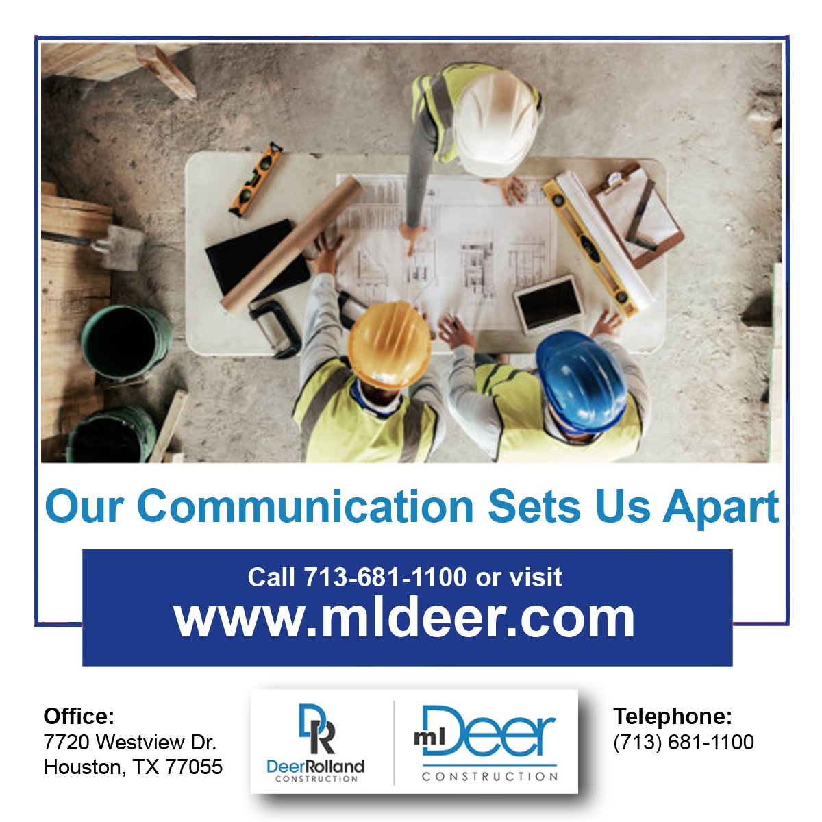 MLDeerTx's tweet photo. Communication through every step of the planning &amp; construction process is vital.  And it’s just one of the things that separates us from the competition.  We keep you involved every step of the way.  Call us or visit https://t.co/jakKkGI9B1 to learn more.
#BestHoustonContractors https://t.co/dyHyKfGN2s