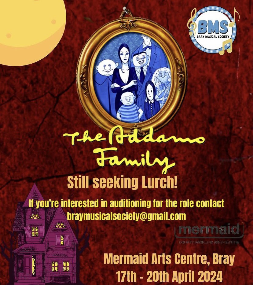 Rehearsals are underway for #BMSAddamsFamily but we are still on the hunt for a Lurch. 

If interested in auditioning, please contact us at braymusicalsociety@gmail.com 🪦