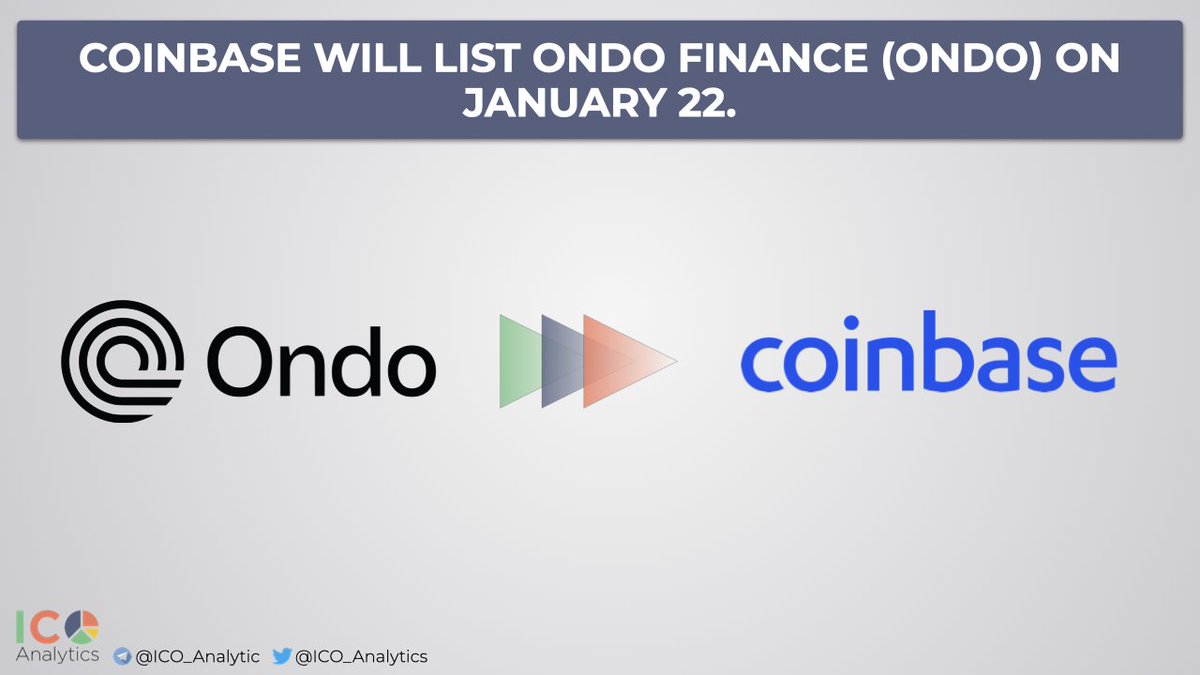 _ @coinbase will list @OndoFinance $ONDO on January 22. Trading will begin  later today once liquidity conditions are met.