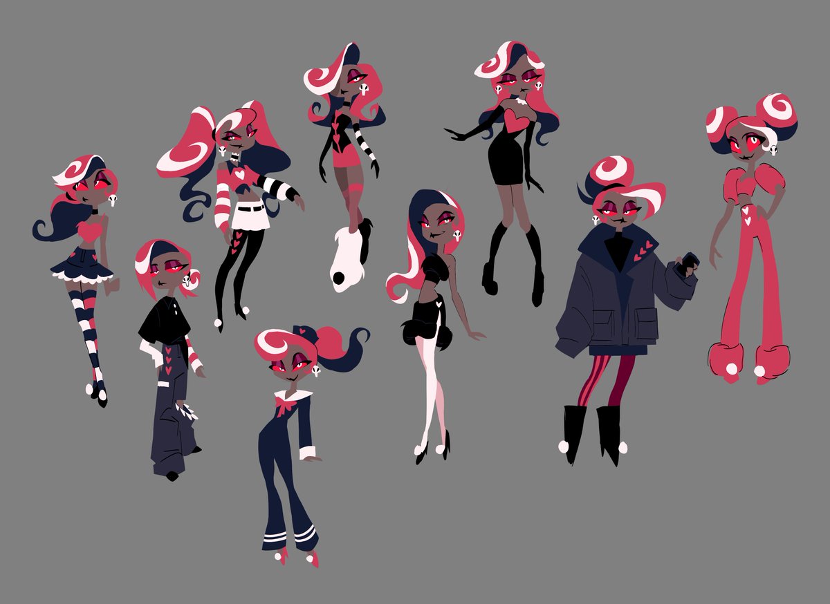 peep_face's tweet photo. been neglectin sleep so i can draw velvette hazbin hotel in a million outfits https://t.co/iFXRTaa1YR