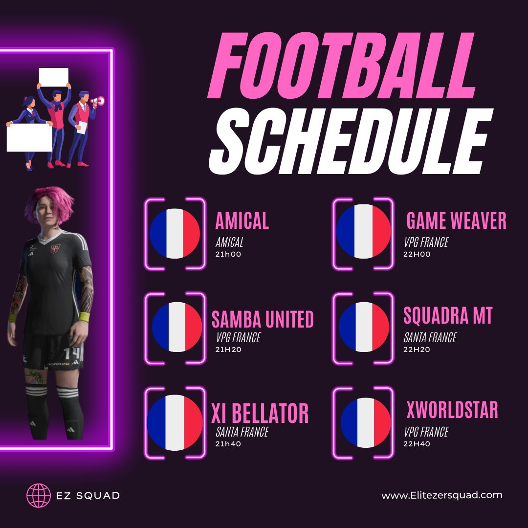 ⚔️MATCH DAY ⚔️

Grosses soirées en perspective pour la Ez squad 3 match <a href="/VPGFrance_/">VPG France</a> au programme est 2 matchs @SantaFrance1 bon match à tous 🤝