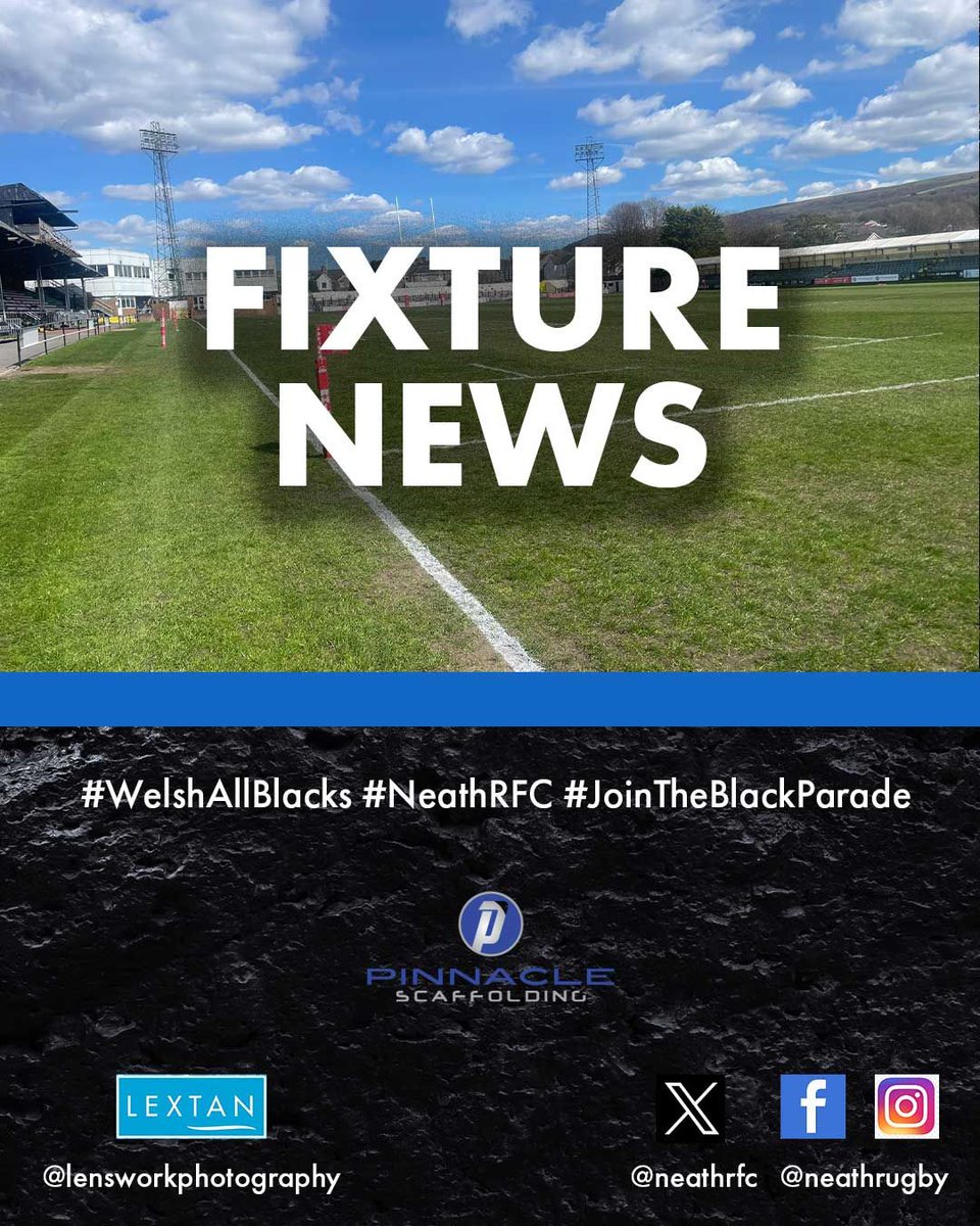 RE-ARRANGED FIXTURES ⚫️🏉 Agreement has now been reached on dates for Neath's two postponed Premiership fixtures. Read more on our website: 🔗 buff.ly/42bp0sE #WelshAllBlacks #NeathRFC #JoinTheBlackParade