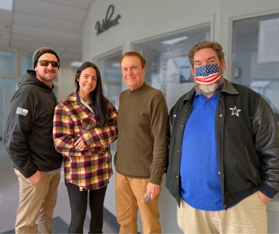 Bob Franklin and Mark Ford of the Mission welcomed Lindsey Miller, President of the Garden State Academy Parents Club, and her husband Robert. They donated a significant amount of clothing to meet the immediate needs of the Mission.