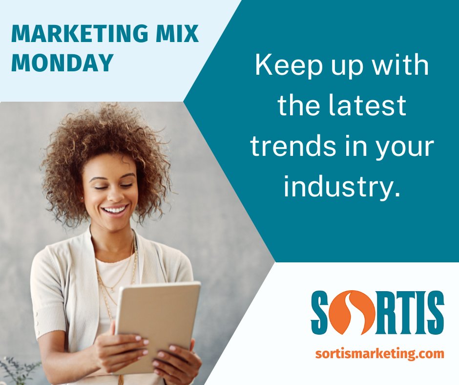 SortisMarketing's tweet image. Staying current on the latest trends in your industry not only helps you stay relevant but also gives you ideas for fresh content and how you can help address customers’ pain points in your marketing.

#WorkWithSortis #Marketing #MarketingStrategy #DigitalMarketing