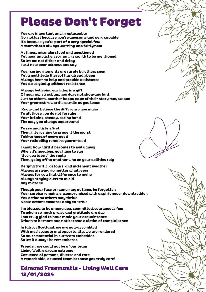 Shona (@shonamaclean1) on Twitter photo A poem written last week by a colleague. I'm sure many working in health and social care will resonate with Ed. <a href="/MsHarryGoldfarb/">angie mcmanus</a> <a href="/PKlearning/">PK Learning</a> <a href="/suz_eva/">Suzanne Whyte</a> <a href="/tommyNtour/">Tommy Whitelaw BCAh</a> <a href="/CreativeDirect1/">Jacquie Pepper</a> A poem written last week by a colleague. I'm sure many working in health and social care will resonate with Ed. <a href="/MsHarryGoldfarb/">angie mcmanus</a> <a href="/PKlearning/">PK Learning</a> <a href="/suz_eva/">Suzanne Whyte</a> <a href="/tommyNtour/">Tommy Whitelaw BCAh</a> <a href="/CreativeDirect1/">Jacquie Pepper</a>