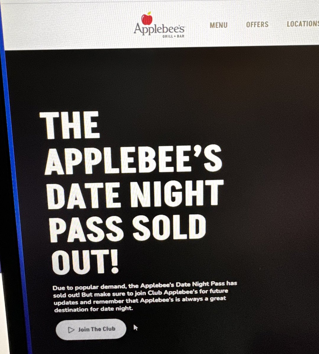 xSupremex's tweet photo. Screenshot taken at 9:04am EST  @Applebees  #datenightpass 🤬 https://t.co/JoorR9Vvr9