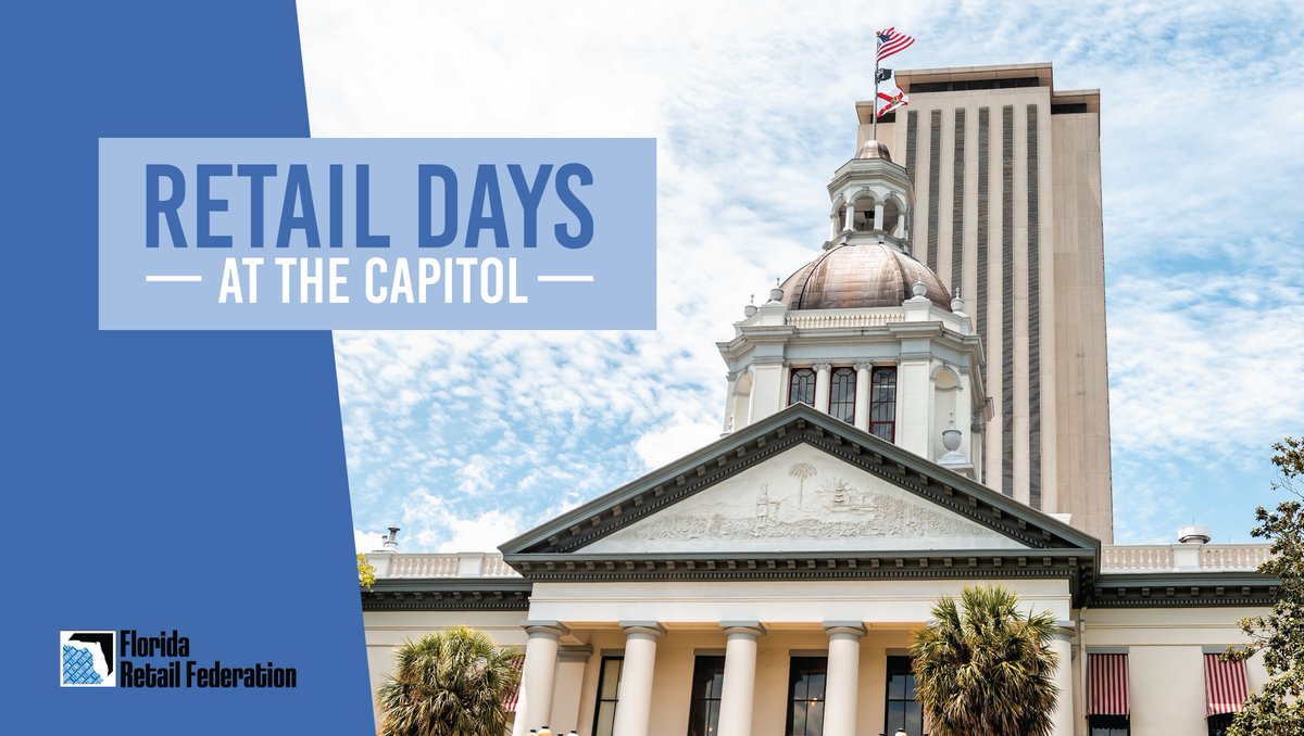 FloridaRetail's tweet photo. Beginning tomorrow, local retail merchants, managers and team members will visit the Florida State Capitol. During #RetailDays to promote #FloridaRetail and its economic impact on our great state. #FindItInFlorida https://t.co/KK0KLnwTZ5