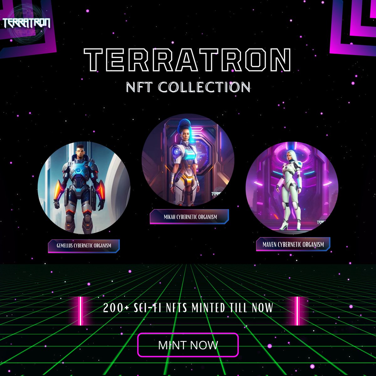 Terratron3's tweet photo. Venture into the limitless realms of Terratron NFTs, where sci-fi art meets blockchain innovation. Explore a universe of unique creations that defy the boundaries of imagination. 

Mint Now 👇🏼
https://t.co/0B1ClpS98n

#TerratronNFTs #SciFiArt 🚀 https://t.co/UCYUvLQmVP
