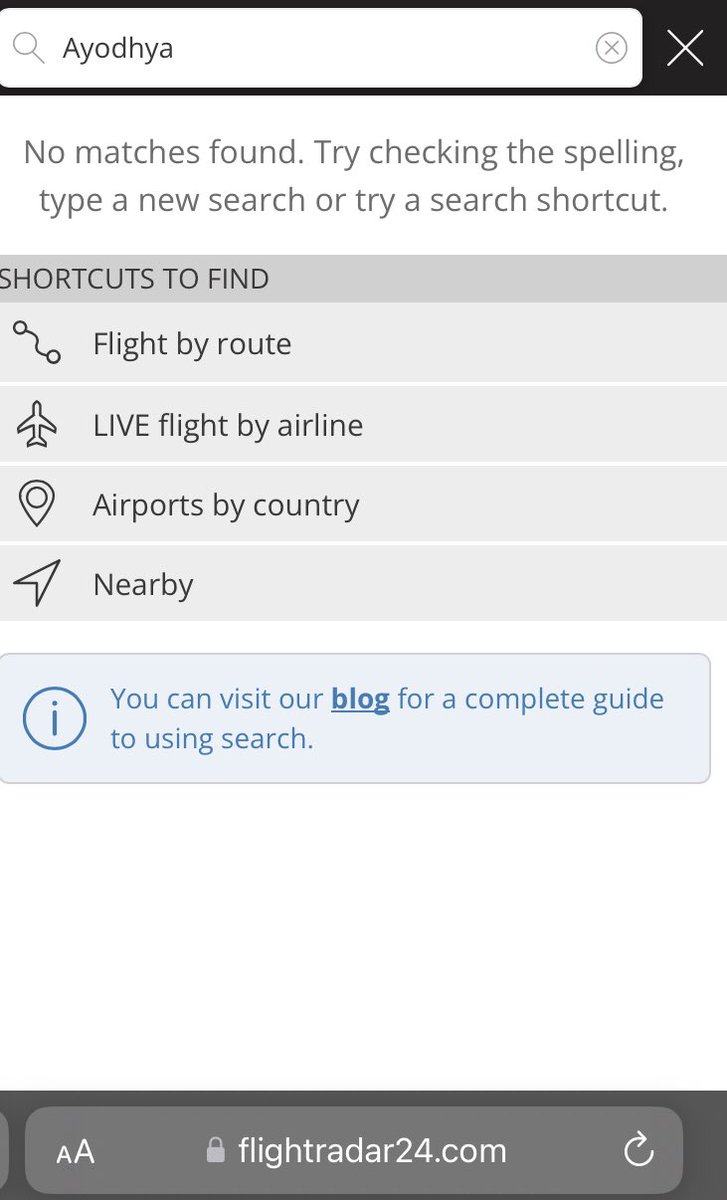 mayursewak's tweet photo. Despite receiving around 40 charter and few regular flights today, #Ayodhya airport (AYJ) is yet to reflect on maintteam @flightradar24 website. Anyway to track? https://t.co/ebymB0zHi0