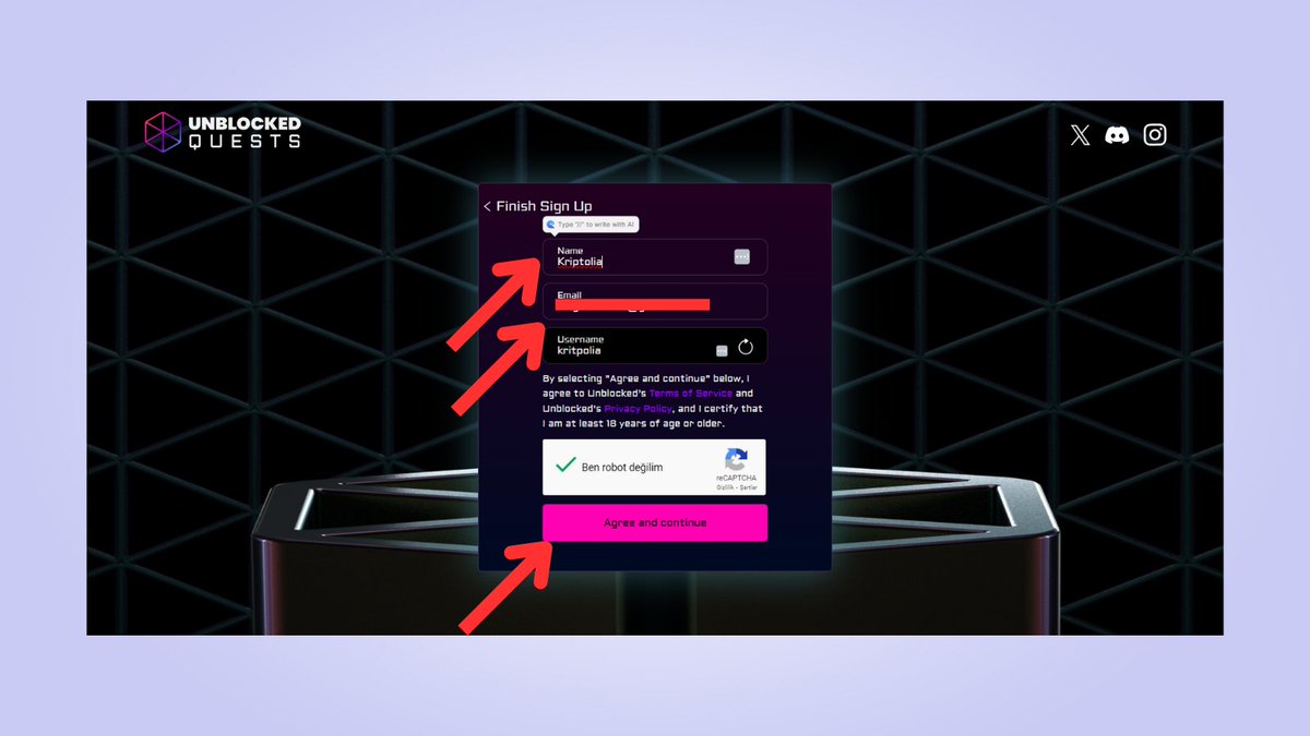 KriptoliaTR's tweet photo. 🪂 Onaylı Airdrop 🪂

Toplamda 15.000.000$ yatırım alan (90M$ değerlemeye sahip) Unblocked projesinin görevlerini yaparak onaylı #airdrop için yerimizi alacağız! 🚀

Maliyet: 0$ 💰
Potansiyel kazanç: +500-1.500$

Rehberimizi takip ederek onaylı $LOYAL airdrop için yerinizi alın. 🧵👇

ℹ️ @onunblocked nedir? 

→ Özetle, Unblocked, müzik ve eğlencenin geleceğini dönüştürmeye odaklanıyor.

→ Proje @TheSandboxGame dahil önde gelen isimlerden toplamda 15.000.000 dolar değerinde yatırım almıştır.

→ Kazanacağımız puanların launch ile projenin yerel $LOYAL token'lerine dönüştürüleceği onaylandı.

📝Airdrop işlemleri 📝

Platforma kayıt olacağız ve günlük görevlerle puan biriktireceğiz.⤵️

→ Öncelikle https://t.co/78HHV5c8qb adresine gidin.

→ Google veya e-posta ile kayıt olun.

→ X (Twitter) hesabınızı bağlayın (yoksa davet kodu girerek puan alamazsınız). Diğer hesaplarınızı da bağlayın.

→ Günlük görevleri tamamlayın:
Solve 1 Week Puzzle cevabı: Blackrock light legolas uchu loyal Arizona rockstar
Today Quiz cevabı: James young

→ Oyun görevleri için play tuşuna basıp yönlendirdiği sitede aynı e-posta/google hesabı ile giriş yapın. Quiz tarzında sorulara cevap verin; rastgele cevaplar verebilirsiniz. Ardından puanı alacaksınız.

→ Davet kodunuzu 5. seviyeye 20.000 puana ulaşmadan şimdilik alamıyorsunuz. Davet kodunuz varsa diğerlerinin yararlanması için yorumlarda paylaşın. 👇

✅ Tüm işlemler şimdilik bu kadar. Ara ara Activity bölümünü kontrol ederek yeni gelen görevleri yaparak daha fazla puan kazanın. Binance Labs işin içinde, sonradan pişman olmaktansa, işlemleri şimdiden atlamayın!

📍 Konuyla ilgili yeni yöntemlerle sizleri güncellemeye, rehberler sunmaya devam edeceğiz. 🧑‍💻

Hiçbir şeyi kaçırmadığınıza emin olmak için Telegram grubumuza katılıp, sohbete dahil olmayı unutmayın. 👇https://t.co/DtSCkZewkz

✔️Daha fazla bu tarz içerik için bizi "@KriptoliaTR" takip etmeyi unutmayın! 

Kripto yolculuğunuzda bol kazançlar dileriz! 🚀