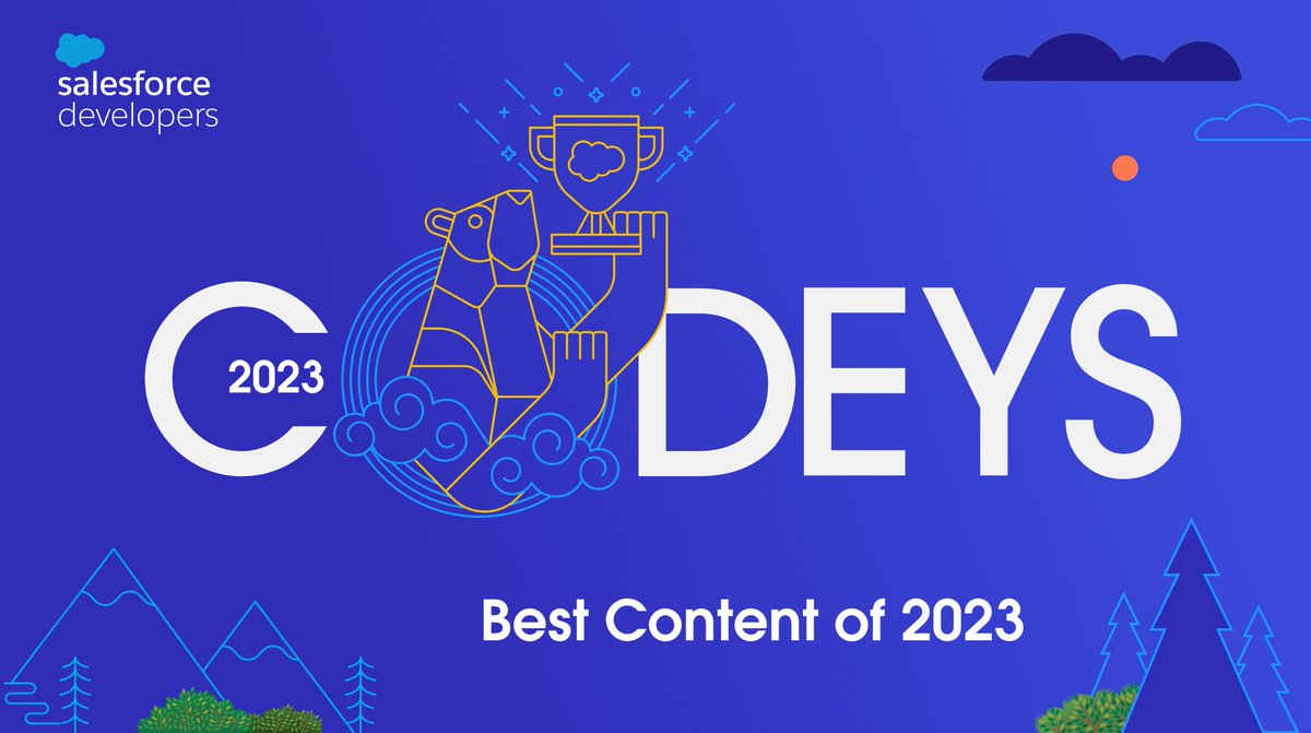 SalesforceDevs's tweet image. This week, a very special kind of awards ceremony is happening... it's called 'The Codeys'! 🐻
Follow along each day to see the most popular content for #SalesforceDevelopers in 2023.
#TheCodeys