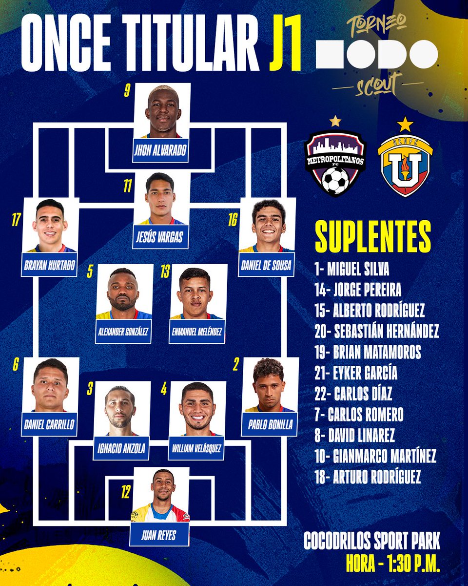 📋 XI INICIAL 🆚 <a href="/Metropolitanos_/">Metropolitanos Fútbol Club</a>

🏆 Torneo MoDo Scout

#VenciendoLaSombra 🌟