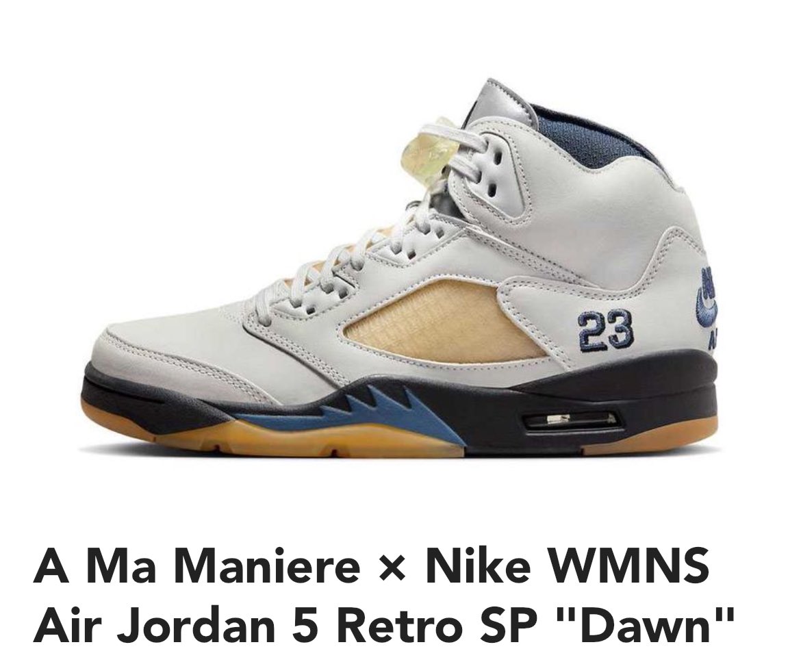 exsnkr's tweet photo. @hypes_online @kohino69371 No.3084  A Ma Maniere × Nike WMNS Air Jordan 5 Retro SP "Dawn"  27.5cm https://t.co/MkSKMj63PK