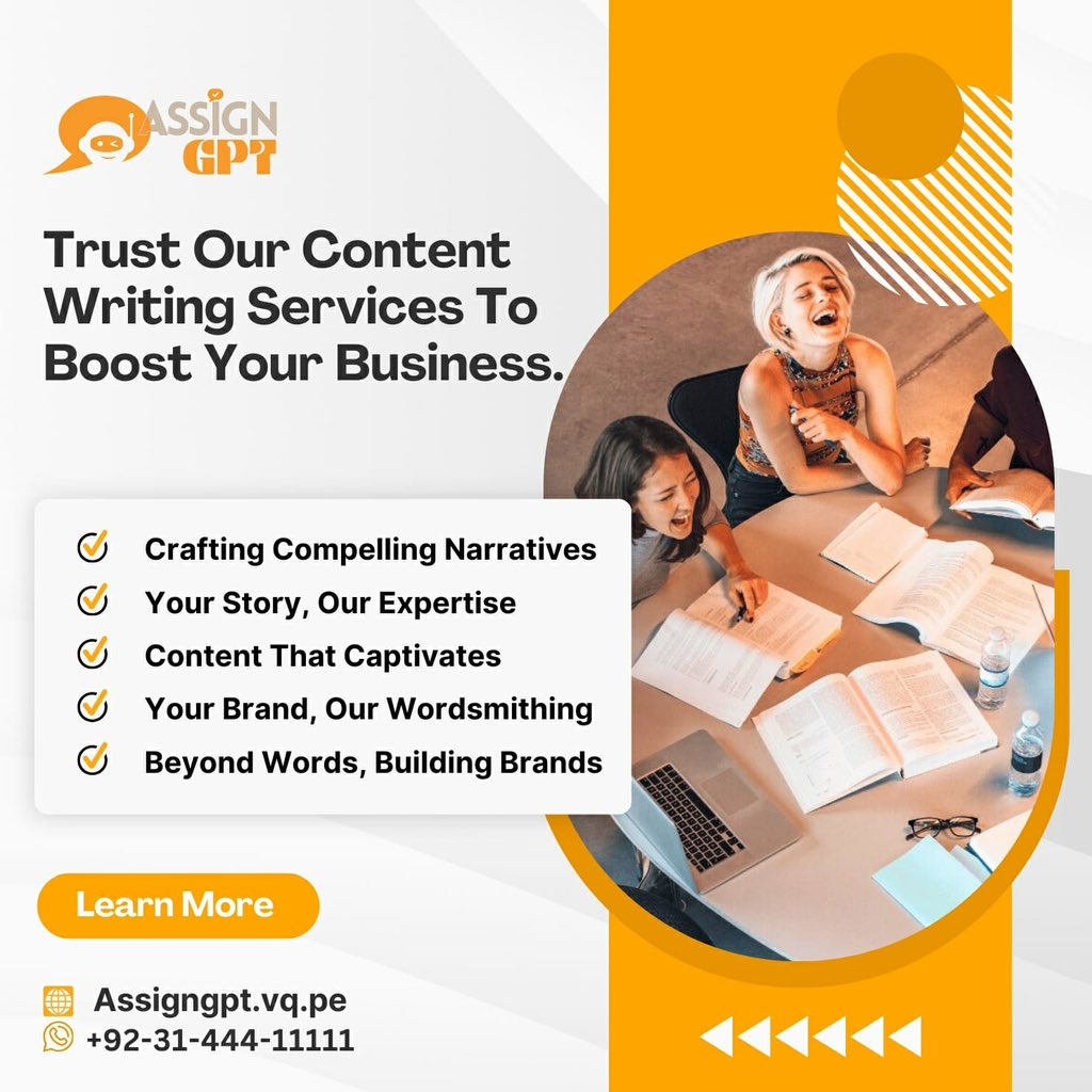 assign_gpt's tweet photo. _*Unleash the power of words. Your brand + our creativity = unstoppable content.*_

For Top Notch Content Writing Services: 
Whatsapp Now:
+92-31-444-11111
💫💫💫💫💫💫

https://t.co/mxrFR0UBbV https://t.co/zSMug4DRoG