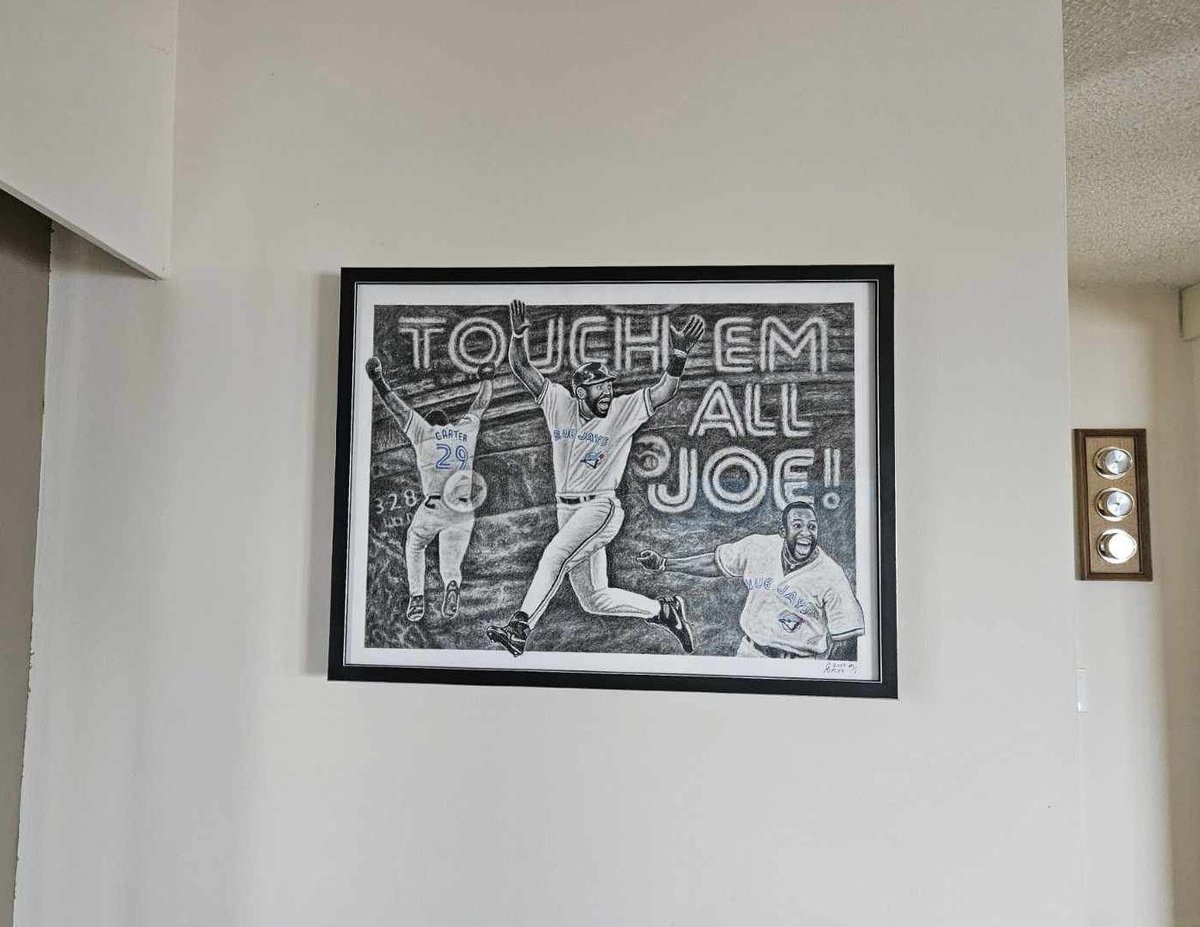 bluejaysart's tweet photo. Here is a picture of my original #TouchEmAllJoe #BlueJays drawing hanging in the client’s house.

I love seeing these pictures and I will always feel extremely honoured to have my art hanging in client’s homes and offices!

Thanks again for your support! https://t.co/GnsGrPXdjt