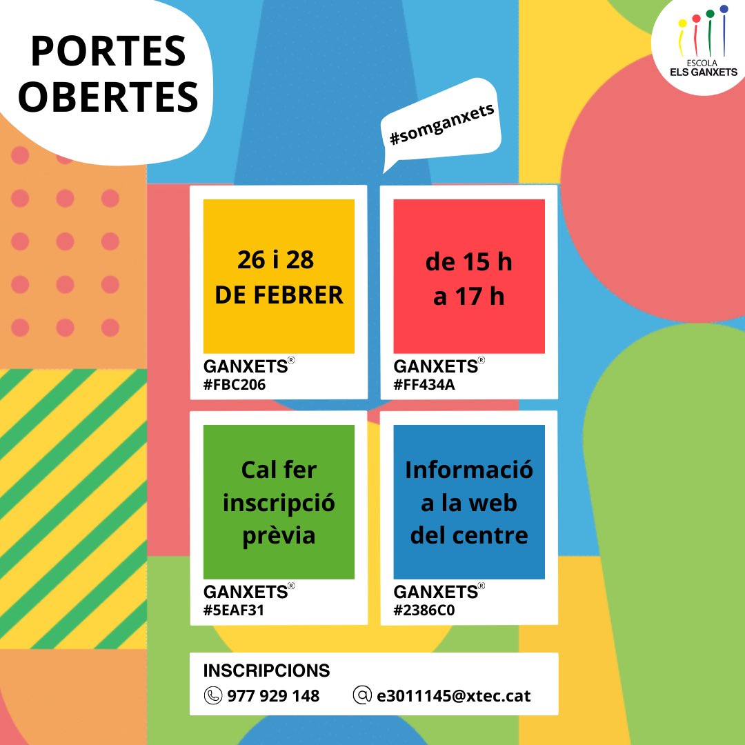 Ens vols conèixer millor ❓❓ Vine a les portes obertes! #somganxets