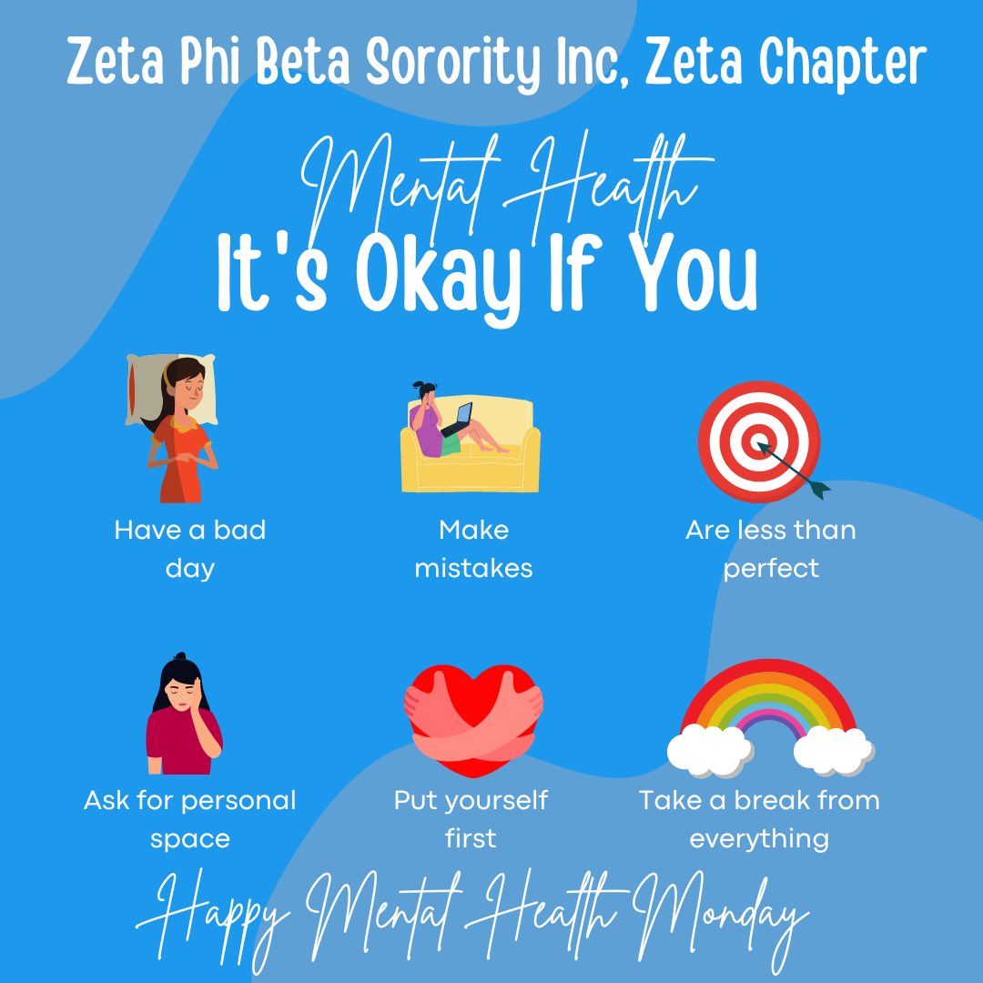 "You are worthy of happiness and peace of mind."
Happy Mental Health Monday from the LadieZ of Zeta Chapter💙🕊️