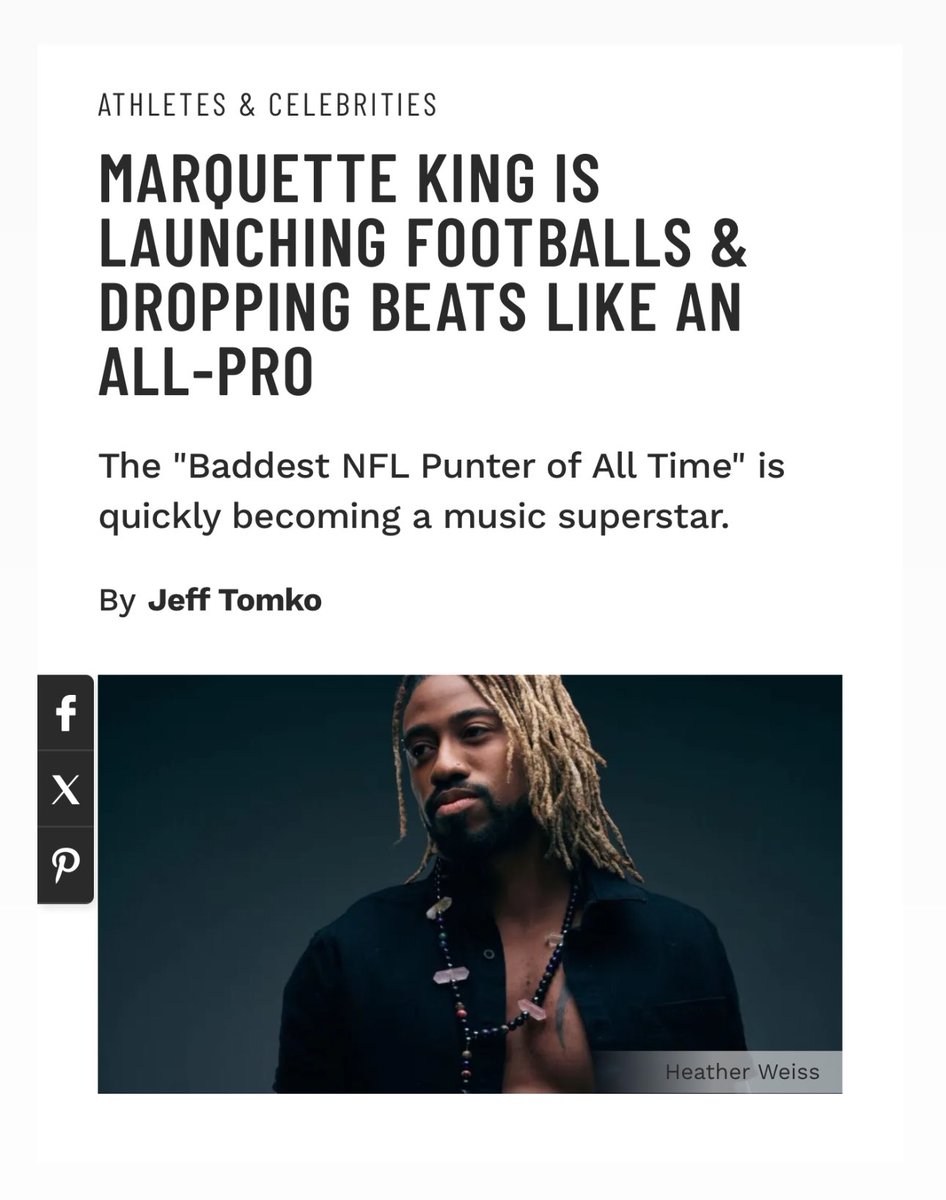 MARQUETTE KING IS LAUNCHING FOOTBALLS & DROPPING BEATS LIKE AN ALL-PRO The 'Baddest NFL Punter of All Time' is quickly becoming a music superstar. By @jefftomko Read Article: muscleandfitness.com/athletes-celeb… @muscle_fitness @MarquetteKing #marquetteking #beats #music #athletes #athlete…