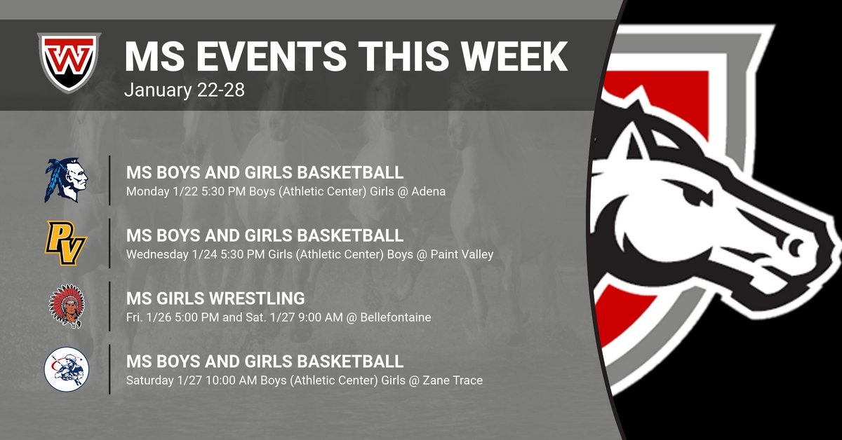 MS athletic events this week