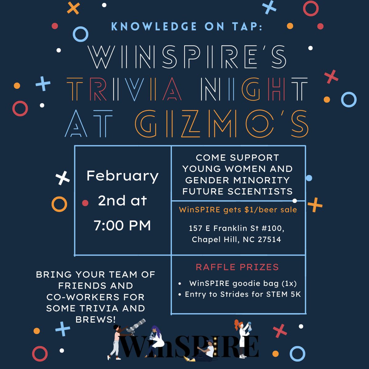 It's time for trivia night! Bring your friends and co-workers to Gizmo's February 2nd at 7 pm for a night of fun! 🎉🔬