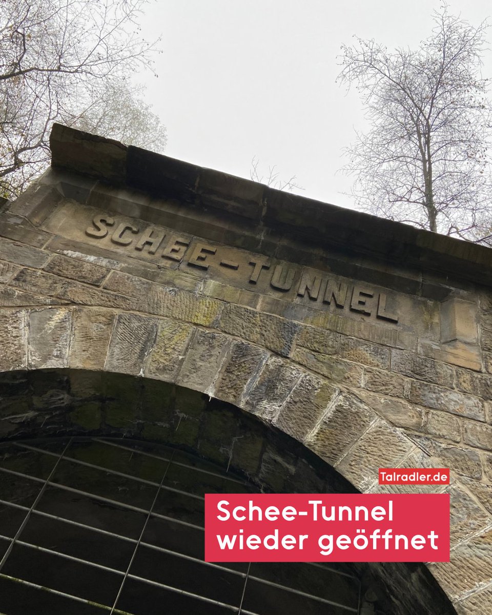 Wie die <a href="/stadt_wuppertal/">Stadt Wuppertal</a> heute (22. Januar 2024) bekannt gegeben hat, ist der Tunnel Schee wieder für den Verkehr freigegeben worden. Radfahrende und zu Fuß Gehende können den Tunnel ab sofort wieder nutzen. #wuppertal #nordbahntrasse #tunnelschee
