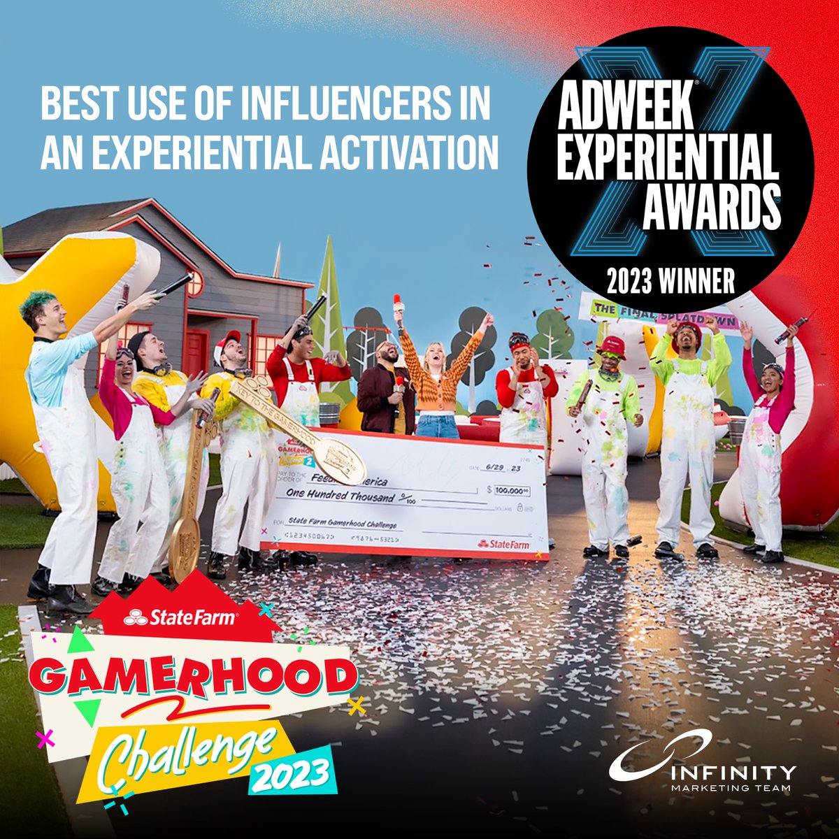 Congratulations to our @StateFarm partners and the State Farm Gamerhood Challenge 2023 for winning the @Adweek experiential award for Best Use of Influencers in an Experiential Activation! You’ve disrupted the Esports and gaming landscape forever! IMT is proud to have been on…