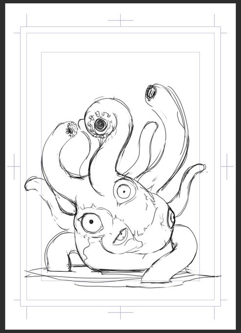 W.I.P
ちょっとデザイン思いついちゃったんで描き殴ったグロ寄り造形のモンスター絵_(:3」 ∠)_ 