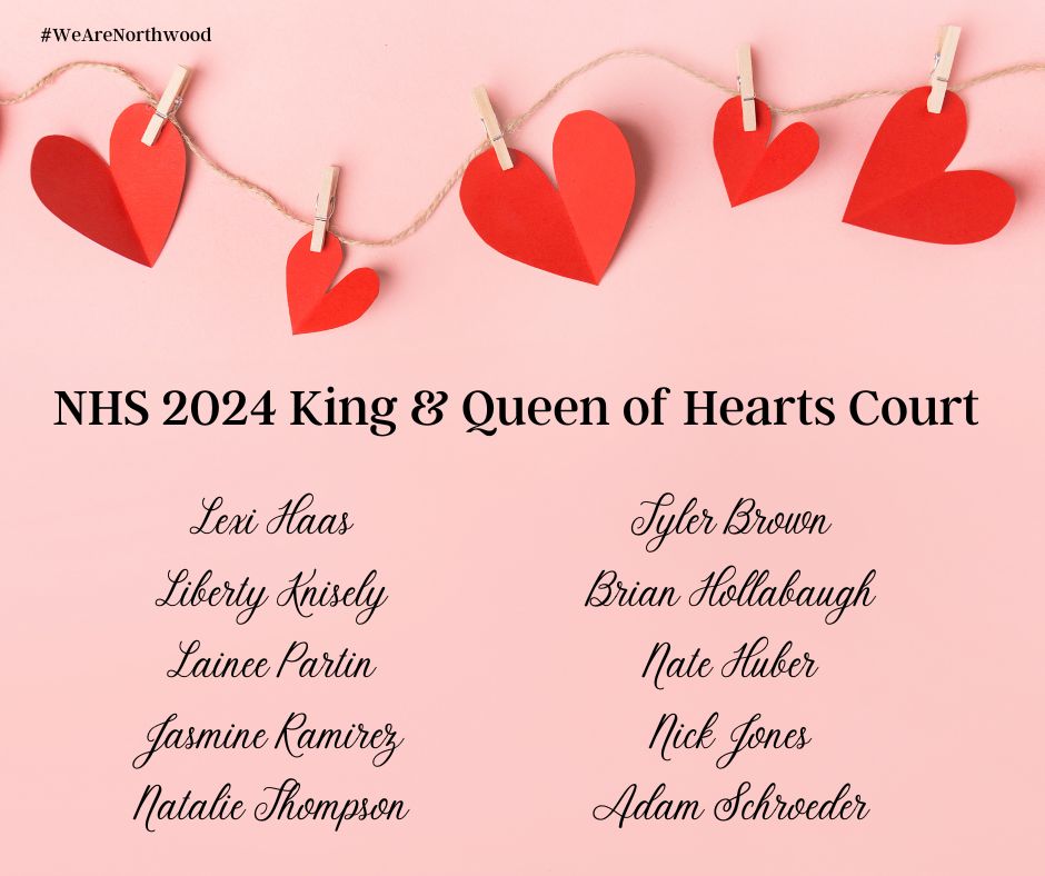 NHS 2024 King and Queen of Hearts Court! Congratulations to our CoHo Candidates! #WeAreNorthwood #RecognizingRangers