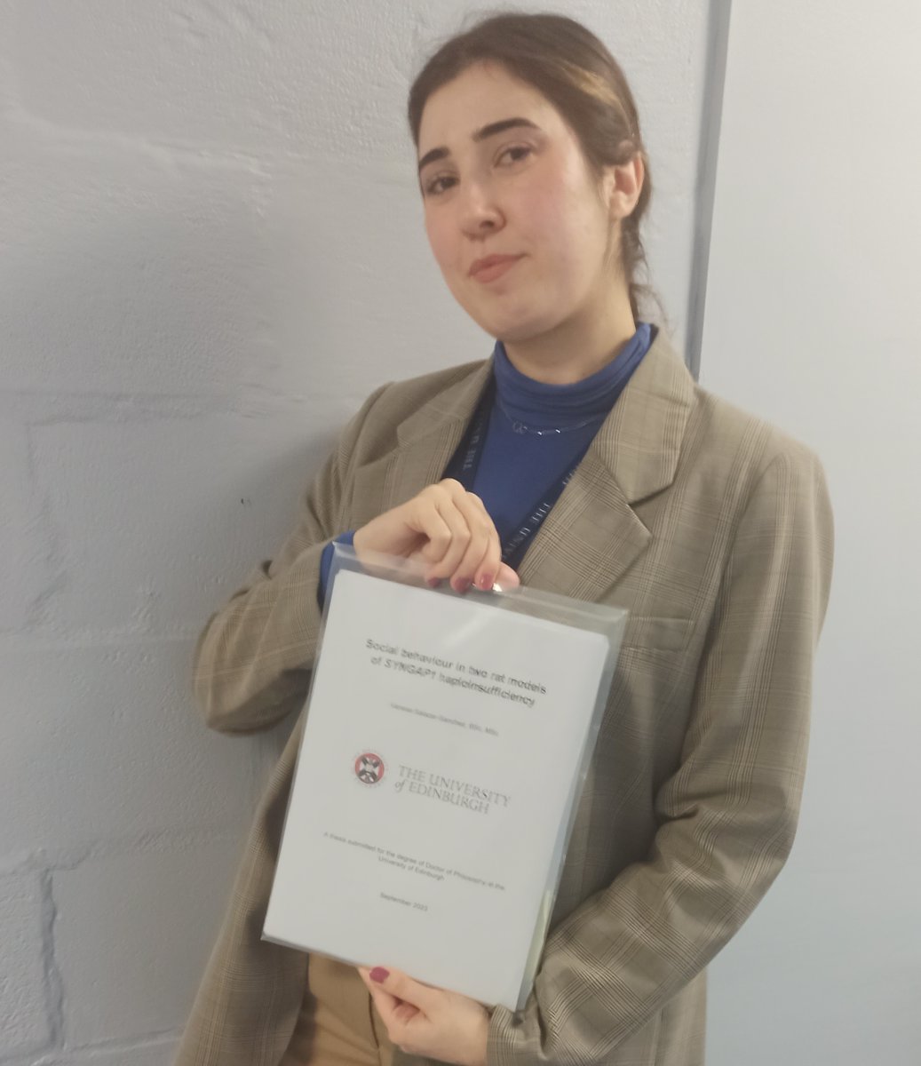 Syn2Psy's tweet photo. 🎉We are happy to announce another great PhD defense: Vanesa Salazar sucessfully defended her thesis "Social behaviour in two rat models of #SYNGAP1 haploinsufficiency"🐭🧠@EdinburghUni Congratulations Vanesa!📷 We wish you all the success!
@MSCActions @cnc_uc https://t.co/zno1gr7m5E