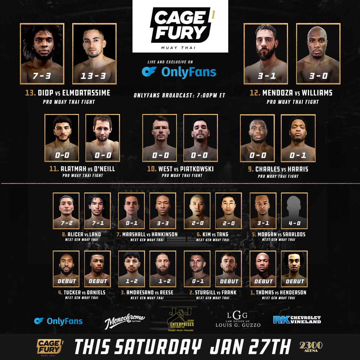 Cage Fury Fighting Championships (CFFC) (@cffcmma) on Twitter photo ๐ ๐ฐ๐ปโ๐บ ๐ญ๐ฐ๐ฎ๐ฏ๐ป ๐พ๐ฌ๐ฌ๐ฒ
This Saturday night we're bringing you the inaugural <a href="/cffcmuaythai/">CFFC Muay Thai</a> event live on <a href="/OnlyFans/">OnlyFans</a> from the 2300 Arena in South Philly with an absolutely STACKED card!
๐๏ธ ๐ณ๐๐๐๐๐๐
๐๐๐๐๐๐๐ ๐๐๐๐๐๐, ๐๐๐ ๐๐๐๐๐ ๐๐๐๐๐๐ ๐๐ ๐๐ ๐ ๐ฐ๐ปโ๐บ ๐ญ๐ฐ๐ฎ๐ฏ๐ป ๐พ๐ฌ๐ฌ๐ฒ
This Saturday night we're bringing you the inaugural <a href="/cffcmuaythai/">CFFC Muay Thai</a> event live on <a href="/OnlyFans/">OnlyFans</a> from the 2300 Arena in South Philly with an absolutely STACKED card!
๐๏ธ ๐ณ๐๐๐๐๐๐
๐๐๐๐๐๐๐ ๐๐๐๐๐๐, ๐๐๐ ๐๐๐๐๐ ๐๐๐๐๐๐ ๐๐ ๐๐