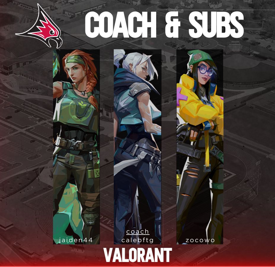 UWRFEsports's tweet photo. UWRF Valorant is back with a new look this semester. Returning are Team Captain Jeremy "@_po1ar" Myers, Alex "Prestigiouz" Krueger, and Chloe "zocowo" Lim. 

Our new Val coach, Caleb "@FTGCaleb" Wells is leading them in @nacestarleague Varsity Plus, CVAL, and @WisconsinVal. https://t.co/RFgImzsTsF