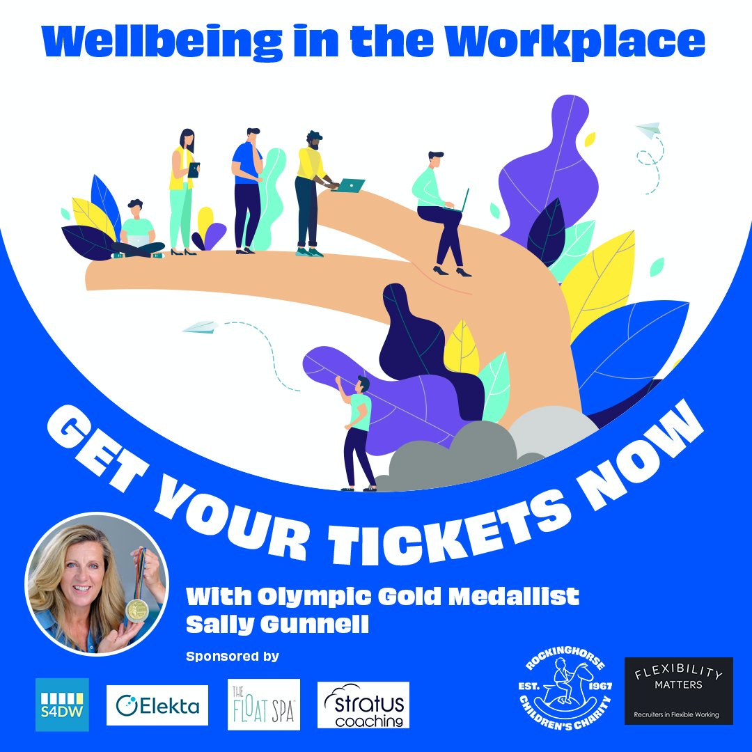 Did you know 67% of employees experience stress? As Sussex 4 Day Week, we're proud to support the Wellbeing in the Workplace event on 21 Feb, hosted by @Rockinghorse67 and @emmacleary2, with gold-medallist @SallyGunnell, on how to support your staff. Book: bit.ly/3HlpXVU