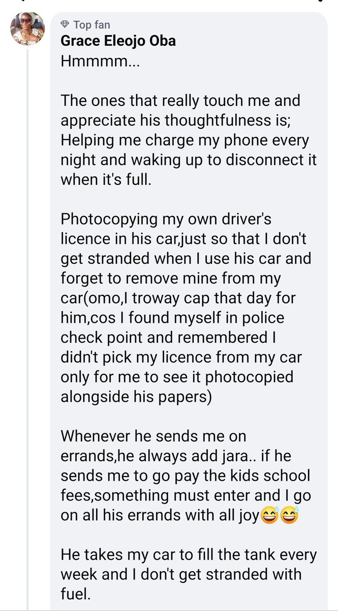 eketiette's tweet photo. I asked ladies to share acts of kindness they've received and still receive from their husbands. See their responses in these screenshots. https://t.co/oEvwAfVlLx