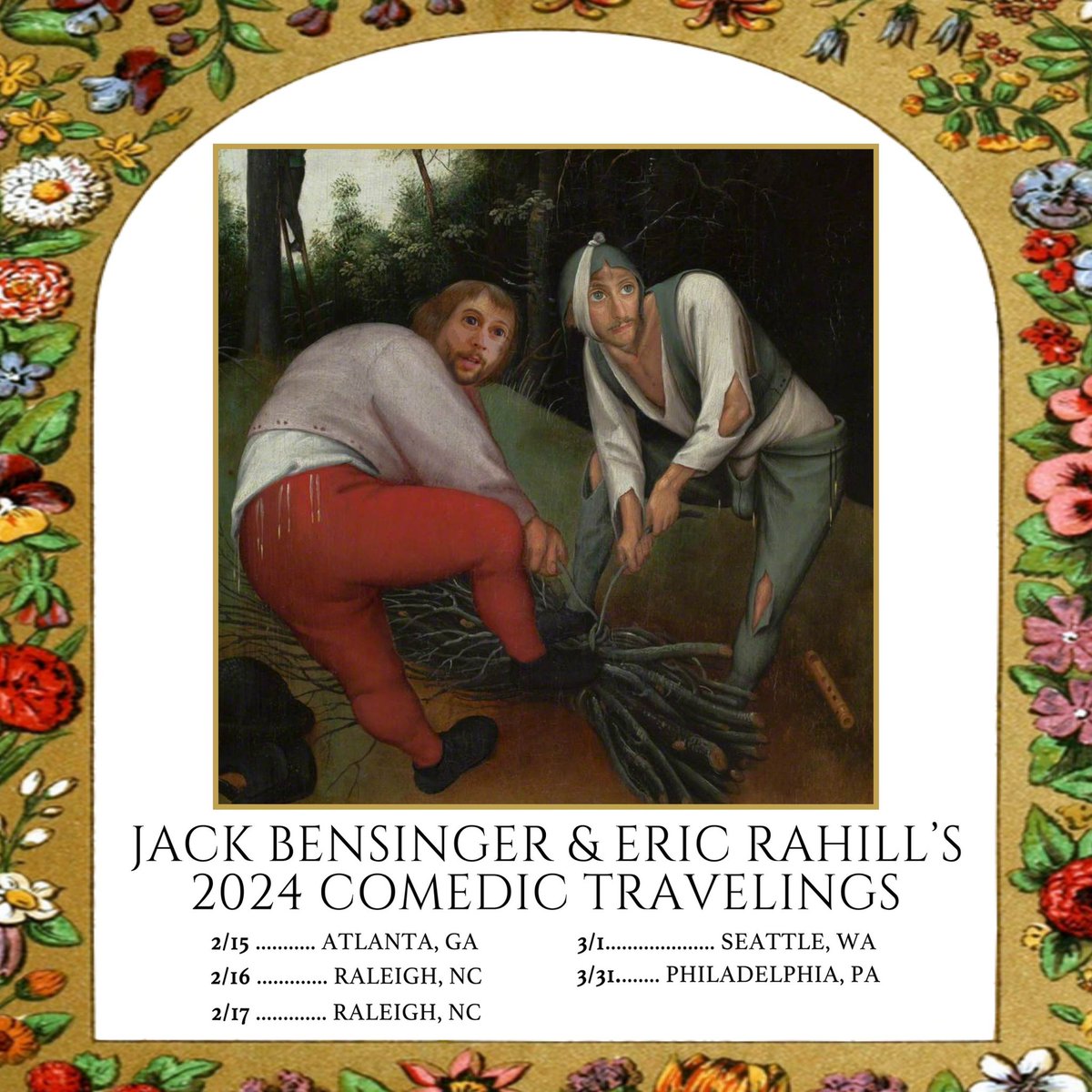 Snap… you guessed it… me and jack are doing a worldwide standup tour starting next month. Tickets here: linktr.ee/ericrahill