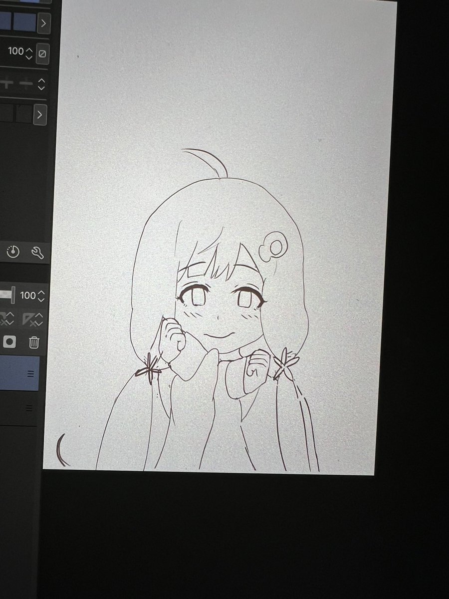 ワンドロは無理だったけど1時間で線は描きましたよ 