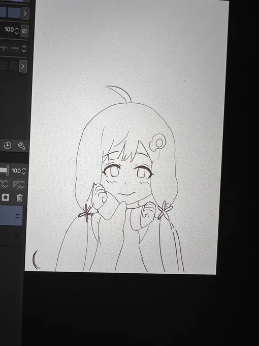 ワンドロは無理だったけど1時間で線は描きましたよ 