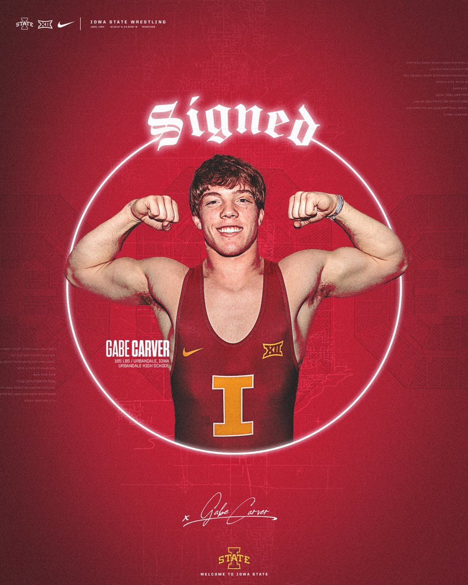 CycloneWR's tweet photo. ✍ Gabe Carver is a Cyclone!

- Two-time Iowa High School state placewinner
- 120-27 high school record
- 2022 state Greco-Roman runner-up

📰 https://t.co/w7DO52wSbY

🌪🚨🌪 https://t.co/s5FploB086