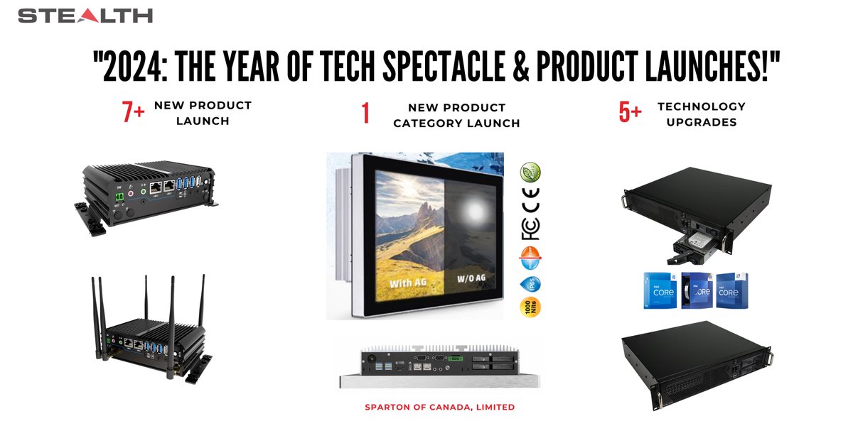 StealthComputer's tweet image. Exciting News for 2024! Get ready for:
• Optimized supply chain &amp;amp; enhanced efficiency
• New 12th Gen Rugged Industrial Panel PCs (all-in-One)
• 13th Gen 2U Rack PCs
• Advanced features &amp;amp; online enhancements
Join us in co-creating a future of innovation! 
#RuggedPanelPC