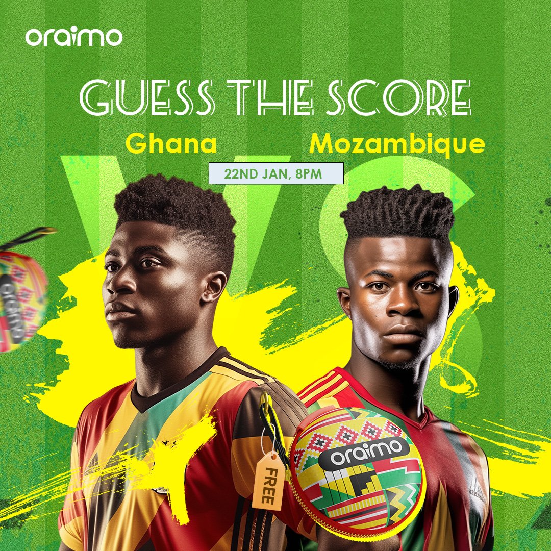 PREDICT the scorer of the first goal⚽ in the game between Ghana🇬🇭 and Mozambique🇲🇿 and stand the chance to win an amazing gift from us

To enter:
⚽Follow <a href="/oraimo_ghana/">oraimoghana</a> 
 ⚽LIKE and RETWEET
Note: The prediction ends at 8PM
#AFCON2024 #Ghana #blackstars #Mozambique #KeepExploring