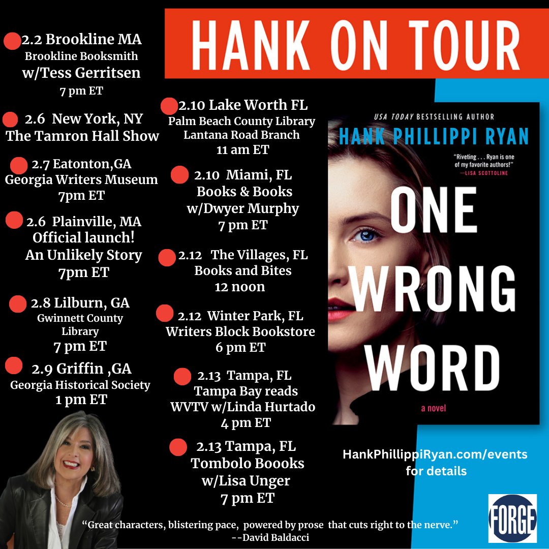 HERE COMES ONE WRONG WORD! (And this is just week one!) Where will I see YOU? Cannot wait! ALL the details at hankphillippiryan.com/events/
