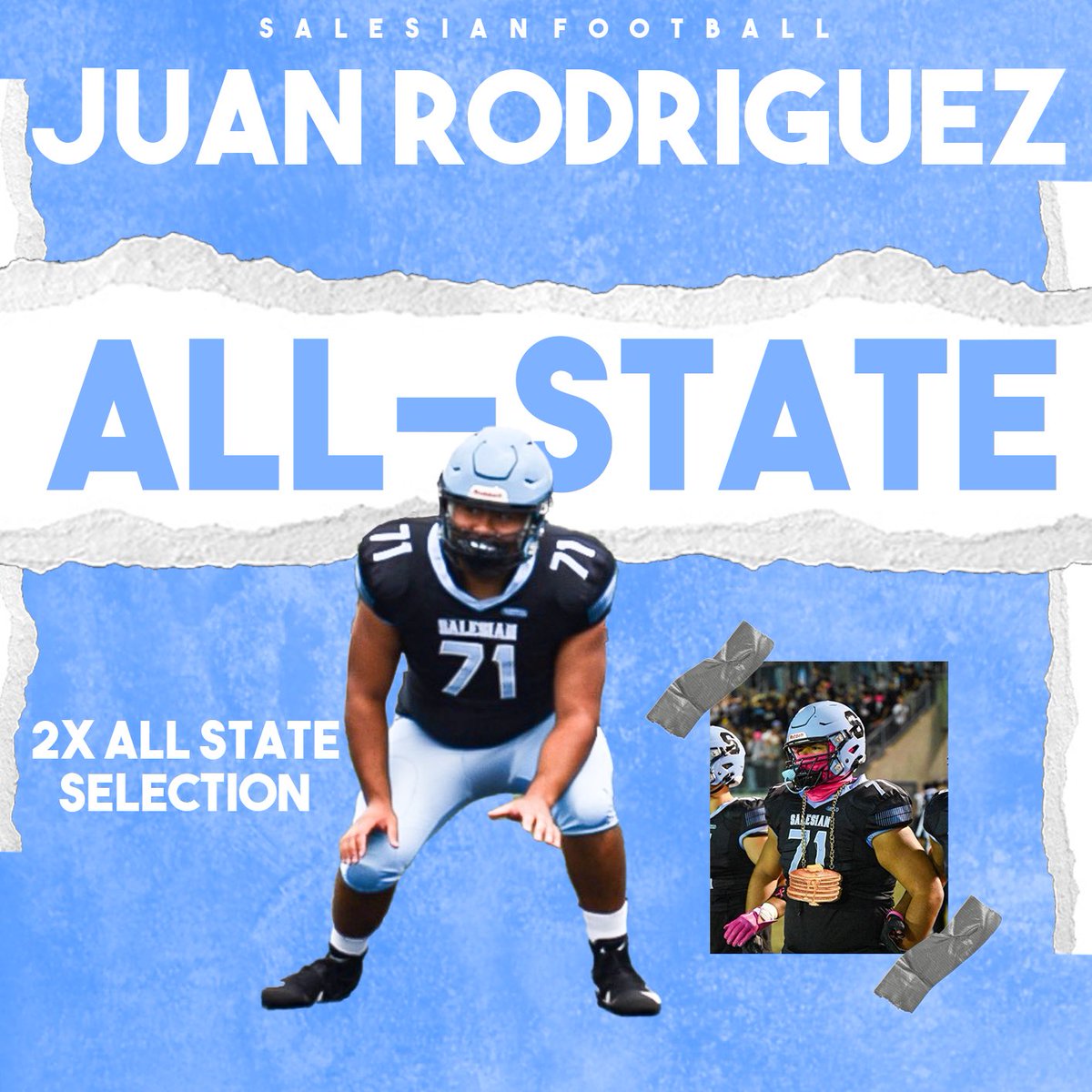 SalesianFB's tweet photo. @CalHiSports All State team ⭐️ Congratulations @Juan_Rodr71 &amp; @iam_justinn6 https://t.co/f0kYadrRYM