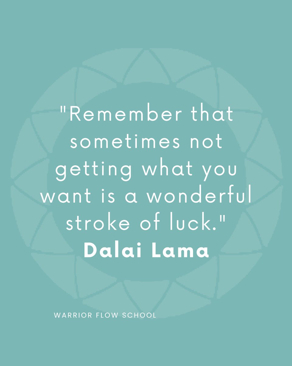 warriorflows's tweet image. &quot;Remember that sometimes not getting what you want is a wonderful stroke of luck.&quot; - Dalai Lama

❤️ below if you can relate to the silver linings of life!

#WarriorFlow #WarriorFlowSchool #QuoteOfTheDay #Yoga #Mediation #Luck #Perspective #YogaForCommunityOutreach