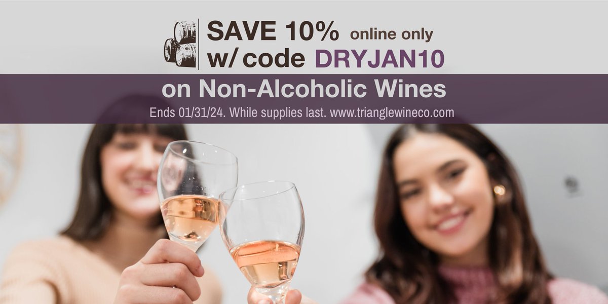 Achieve your New Year's goals &amp; Join "Dry January" by trying our selection of non-alcoholic wines for 10% off with code - DryJan10 -tinyurl.com/37em5ej7. #dryjanuary #dryjanuary2024
