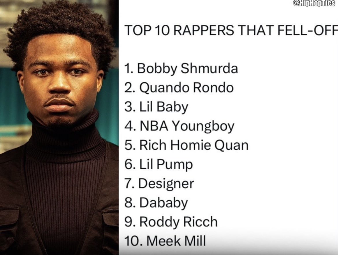 RickyTr3y's tweet photo. This list is mostly accurate but I will say that Roddy Ricch's last project 'Feed tha Streets 3" had all bangers 🔥 https://t.co/JpaJCvbmm4