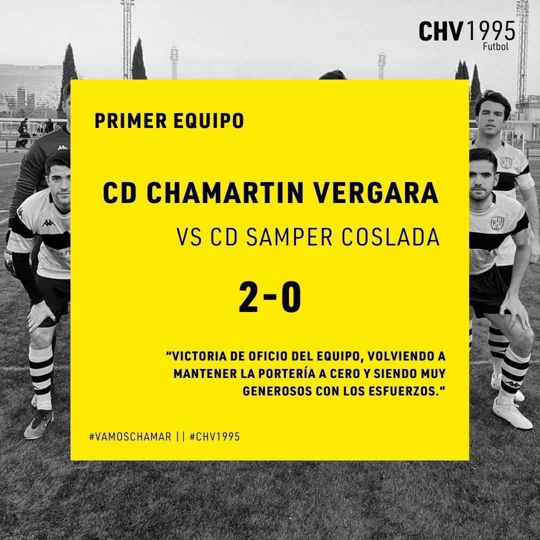 chv1995's tweet photo. 🟡⚫️⚽️| PRIMER EQUIPO

✅ 2-0 🆚 CD Samper Coslada

“Victoria de oficio del equipo, volviendo a mantener la portería a cero y siendo muy generosos con los esfuerzos.”

🐝⚽️

#VamosChamar || #CHV1995🟡⚫️ https://t.co/DDiQPghZ8M