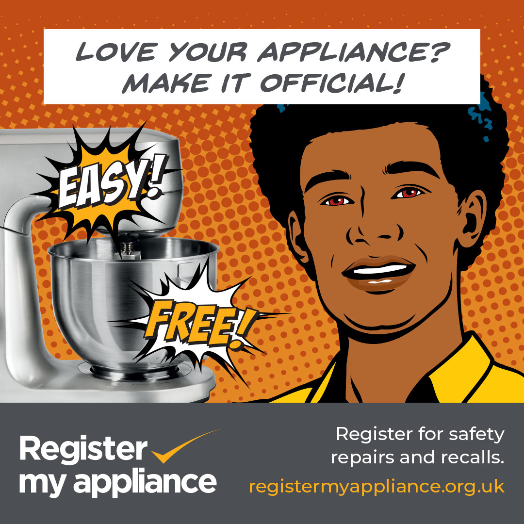 We are backing the #regmyappliance2024 campaign this week! 

Do you love your appliance? 

If so, then make it official! 

Register your appliances to ensure the safety of your home 👇
registermyappliance.org.uk/registration/