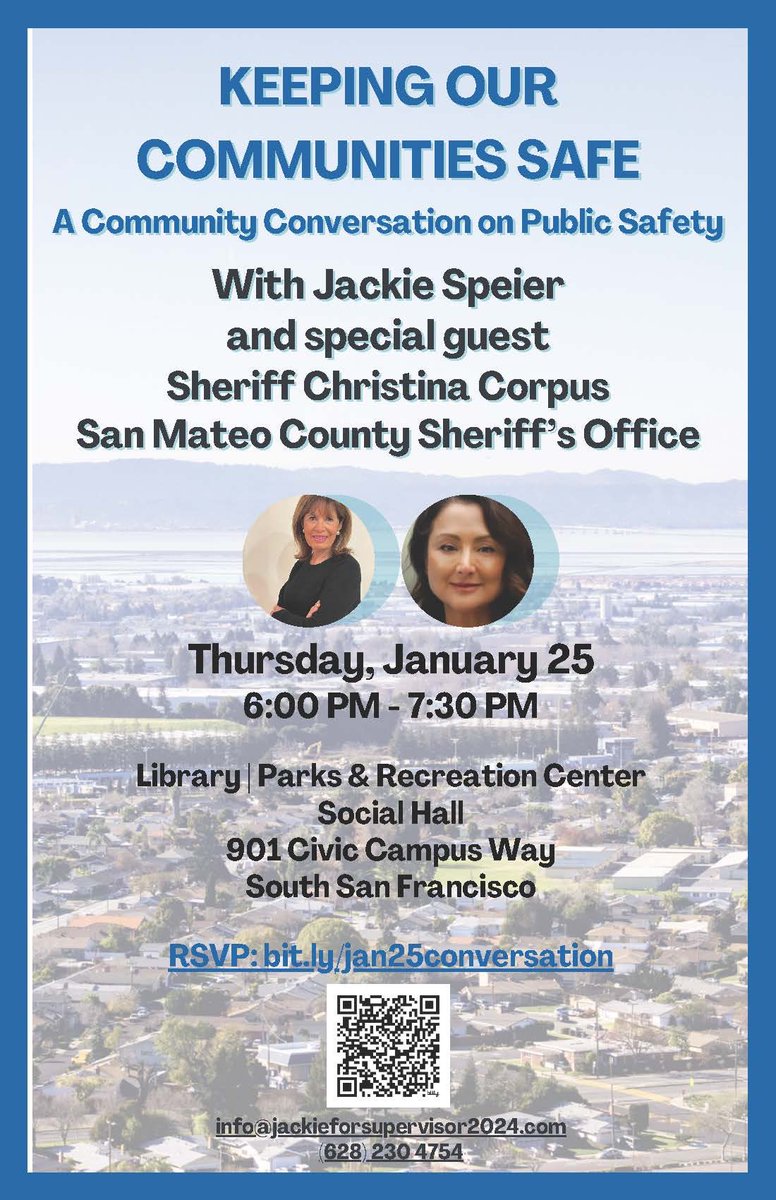 Join @SheriffCorpus22 and I this Thursday for an important and informative community conversation on public safety and retail theft in SMC. This is a free event, but to secure your seat before space runs out, RSVP here: bit.ly/jan25conversat… See you there!