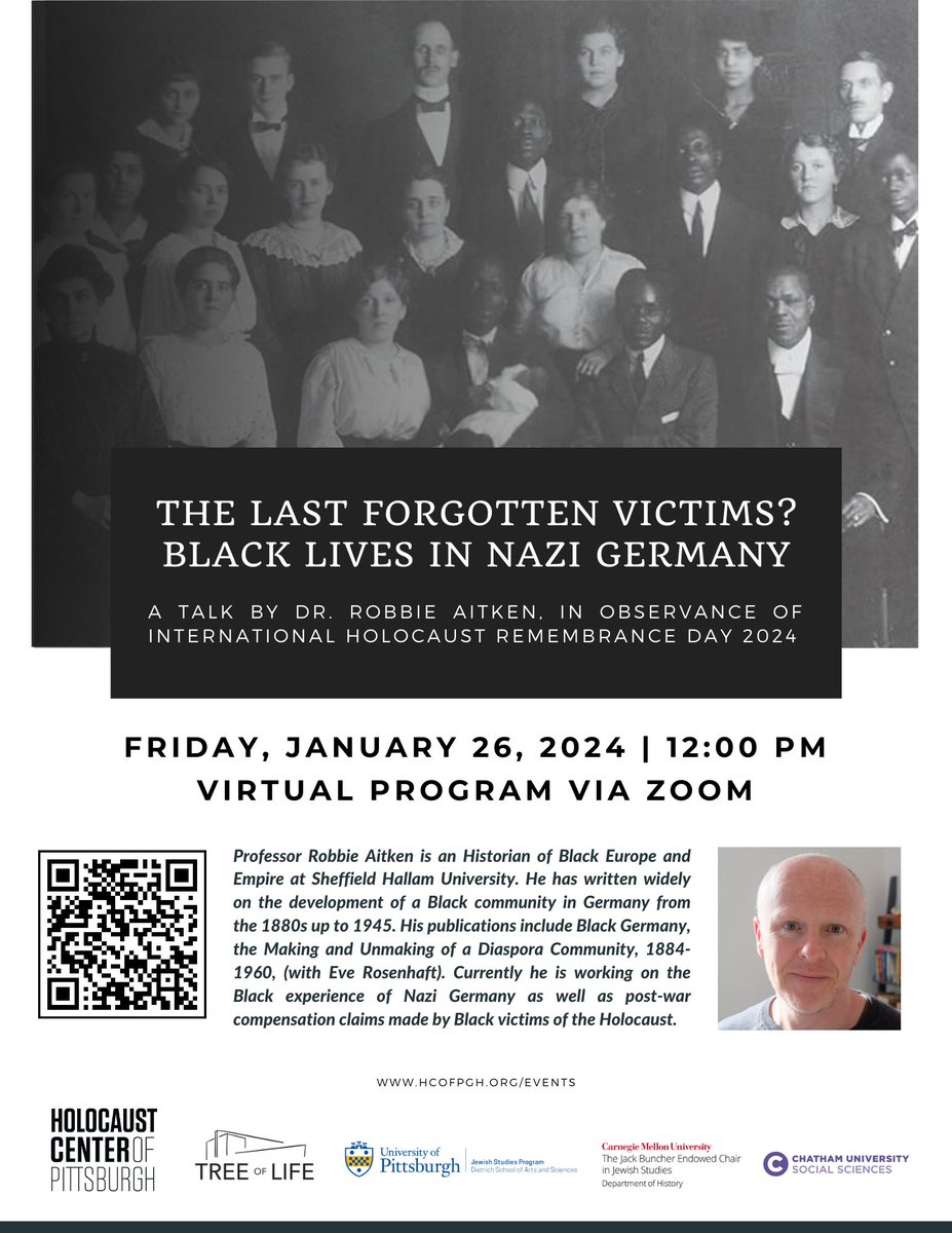 MichalFriedman7's tweet photo. Register for this upcoming virtual talk  "The Last Forgotten Victims? Black Lives in Nazi Germany" https://t.co/PZ47YYq7v4 @Eventbrite https://t.co/1pQjGkaDXz