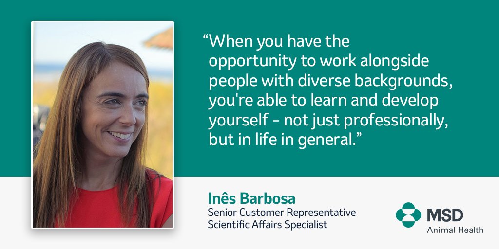 Senior Customer Representative, Inês Barbosa, emphasizes the importance of working within a diverse environment to enable colleagues to learn from each other's experiences, backgrounds, and perspectives. #MSDProud